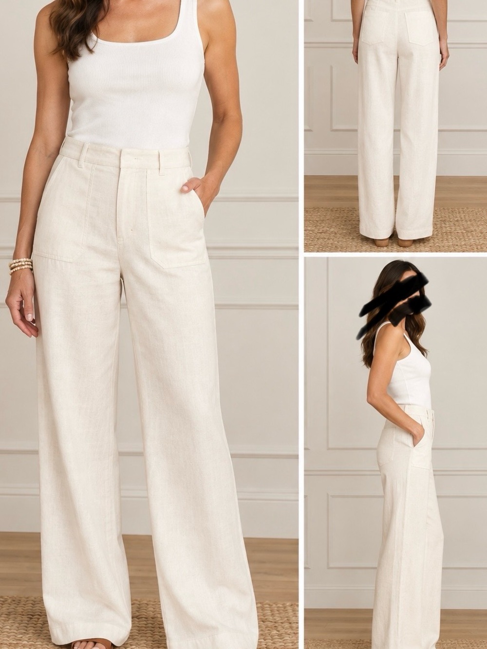 NWT!! Maeve by Anthropolgy. Womens LINEN trousers in bone size 8 NEW